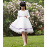 Flower Girl Dress For Weddings 2017 Pageant Ball Gowns White Lace Autumn Long Sleeve First Communion Dresses For Girls