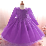 Flower Baby Girl infant Dress Wedding Princess Girls Dresses 1 Year Birthday Kids clothing Newborn party tutu dress Girl Clothes