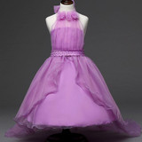 Flower Baby Girl Dress Purple prom gown Dresses For Girls Kids Clothes Formal Teenage Girl Christening Dress Girl Frocks 12 Year