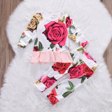 Flower Baby Girl Clothes 2016 Newborn Infant Toddler Kids Long Sleeve Hooded Top Shirt Pant 2pcs Outfit Bebek Giyim Clothing Set