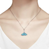 Ocean Blue Enamel Mermaid Necklace