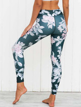 Floral&Leaves Printed Sports Yoga Leggings Bottoms