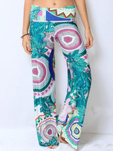 Floral Wide Leg Bottom Casual Pants