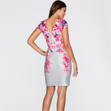 Floral Summer Dress Women 2017 Elegant Bodycon Women Dress New Fashion Casual Silver Purple Red Ladies Vestidos Backless Dress