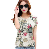 Floral Print Women's Blouses ladies Shirts Summer Tops Casual Plus Size blouse shirt fashion korean 2016 new blusas female