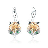 Cute Foxy Crystal Stud Earrings