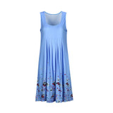 Floral Print Summer Sundresses Women Sleeveless Sexy O-Neck Beach Mini Boho Dress Plus Size Loose Elegant Vestidos Casual **