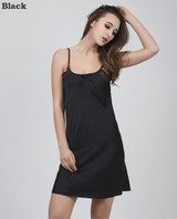 2016 New Solid Satin Chiffon Women Nightgowns Sleepshirt Summer Nightdress Chemises Nightshirt Sleepwear Sexy Nightwear Slips