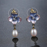 Flower Pearl Drop Earrings Flower Pearl Drop Earrings