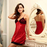 2016 New Sexy Women Nightgown V Neck Summer Style Sleepwear Night Dress Lace Hem Womens Nightie Robe Home Clothes Nightdress