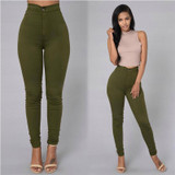 2016 New Sexy Women Fashion Jeans High Waisted Pencil Stretch Deim Pants Jeans Soft Skinny Stretchy Skinny Pants Slim Jeggings
