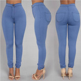 2016 New Sexy Women Fashion Jeans High Waisted Pencil Stretch Deim Pants Jeans Soft Skinny Stretchy Skinny Pants Slim Jeggings