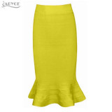 2016 New sexy women Evening Party white winter Skirt yellow black ruffles celebrity knee-length Mermaid Bodycon bandage skirts 2016 New sexy women Evening Party white winter Skirt yellow black ruffles celebrity knee-length Mermaid Bodycon bandage skirts