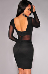 2016 New Novelty Long Sleeve Sexy Party Dresses Women Backless Bodycon Bandage Dress Hollow Out Black White Club Dresses S1453