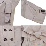 2016 New New Fashion Womens Slim Fit Trench Double-breasted Coat Outwear