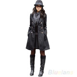 2016 New New Fashion Womens Slim Fit Trench Double-breasted Coat Outwear