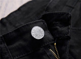 2016 New Mens Knee Zipper Jeans Destroyed Ripped Hole Jeans Nightclubs Skinny Denim Pants Army Green Red stretch fabric pants
