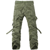 2016 New Men Workout Style Multi Pocket Cargo Pants Combat Casual Cotton Loose Long Straight Trousers Plus Size