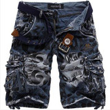 2016 New men summer Camouflage military cargo shorts bermuda masculina jeans male fashion Casual baggy denim shorts plus size 42