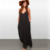 2016 new maxi dress vestidos women dress elegant bohemian beach summer V-neck sexy maxi dress chiffon halter long dress