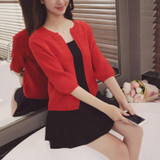 2016 New Korean Autumn Candy Colors Sweater Cardigans Women Slim Round Neck Short Paragraph Coats Feminino Capes And Ponchoes