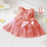 2017 Summer Sweet Baby Girls Flower Dresses Kids Princess Party Wedding Prom Dress Bowknot Tutu Dress for Newborn Clothes