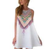 2017 Summer Style Women Vestidos New Fashion Vintage Print Mini Boho Dress