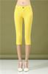 2017 Summer Style Women pants capris  woman candy color slimming capris pants cotton skinny denim capris for women plus size
