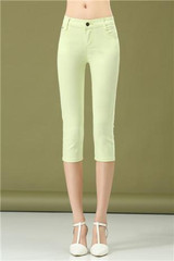 2017 Summer Style Women pants capris  woman candy color slimming capris pants cotton skinny denim capris for women plus size