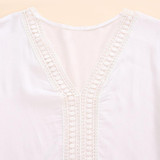 2017 Summer Style Women Lace Hollow Out Sexy Mini Dress V neck Flare Sleeve Casual Loose Beach Dresses Vestidos Plus Size