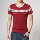 2017 summer style T-shirt men casual print short sleeve cotton t shirt slim  patchwork Tee shirt Top plus size 3Xl 4Xl 5Xl