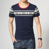 2017 summer style T-shirt men casual print short sleeve cotton t shirt slim  patchwork Tee shirt Top plus size 3Xl 4Xl 5Xl