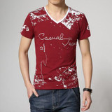 2017 summer style T-shirt men casual print short sleeve cotton t shirt slim  patchwork Tee shirt Top plus size 3Xl 4Xl 5Xl