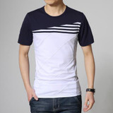 2017 summer style T-shirt men casual print short sleeve cotton t shirt slim  patchwork Tee shirt Top plus size 3Xl 4Xl 5Xl