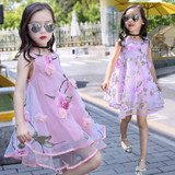 2017 Summer Style Girls Kids Fashion Flower Lace Sleeveless Dress Baby Children Clothes Infant Party Dresses