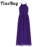 2017 Summer Style Girls Chiffon Flower Girl Tulle Dress Kid Pageant Party Ball Gown Prom Princess Formal Occassion Floral Dress