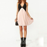 2017 Summer Sexy Fashion Deep V-neck Sleeveless Vest Dress European Style Women Casual Chiffon Backless Party Dresses Vestido