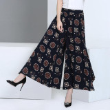 2017 summer runway casual harem flare high waist loose floral Wide leg pants women clothing print Vintage trousers plus size