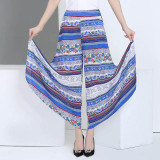 2017 summer runway casual harem flare high waist loose floral Wide leg pants women clothing print Vintage trousers plus size