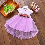 2017 Summer Princess Baby Girls Floral Dress Toddler Kids Tutu Ball Gown Party Dresses One Pieces Children Clothes