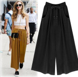 2017 Summer Plus Size S-4XL 5XL Women Casual Loose Harem Pants Wide Leg Palazzo Culottes Stretch Trouser Female Clothing Trouser