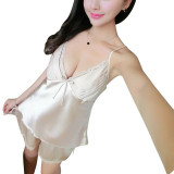 2017 Summer pajamas sets Women Female Sleep set Women's Deep V-neck Sexy Spaghetti Strap Shorts Sleepwear silk homewear