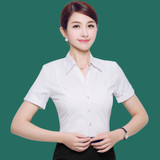 2017 Summer OL White Shirt Women Office Ladies Short Sleeve Tops Black Plus Size Blouses Women Work Shirt XS-5XL 21colors