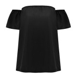 2017 Summer Off Shoulder Sexy Ruffle Tops Ladies Mesh Blouse Femme Short Sleeve Women Chiffon Office Shirts Female Blusas Tunic