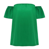 2017 Summer Off Shoulder Sexy Ruffle Tops Ladies Mesh Blouse Femme Short Sleeve Women Chiffon Office Shirts Female Blusas Tunic