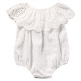 2017 Summer Newborn Toddler Baby Girl Romper Jumpsuit Off Shoulder White Sunsuit Infant Clothes Outfit