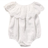 2017 Summer Newborn Baby Girl White Lace Romper Jumpsuit Floral Infant Clothes Outfit Sunsuit