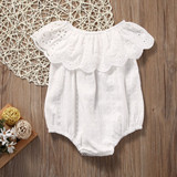 2017 Summer Newborn Baby Girl White Lace Romper Jumpsuit Floral Infant Clothes Outfit Sunsuit