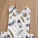 2017 Summer Newborn Baby Girl Romper Clothes Sleeveless Backless Halter Jumpsuit Feather Print Sunsuit Outfits 0-18M