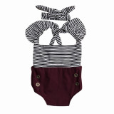 2017 Summer Newborn Baby Girl Clothes Striped Romper Baby Bodysuit+Headband 2PCS Outfits Sunsuit Children Clothes